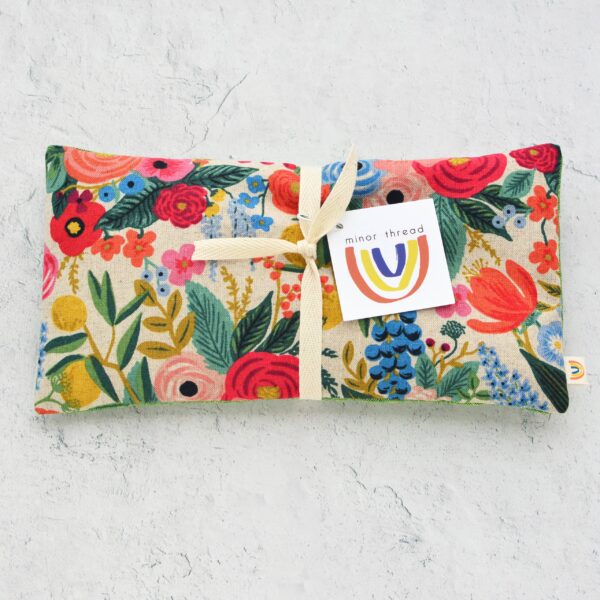 Oversized Eye Pillow in Garden Party Floral Canvas Spring: Mint