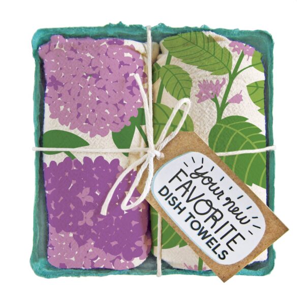 I LILAC PURPLE (Mint, Lilac) - Tea Towel Set of 2