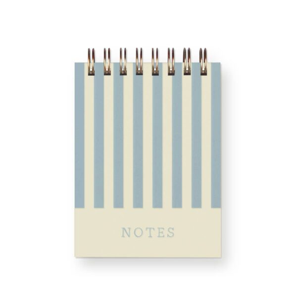 Notes Stripe Mini Jotter Notebook: Sky Blue Cover | White Ink