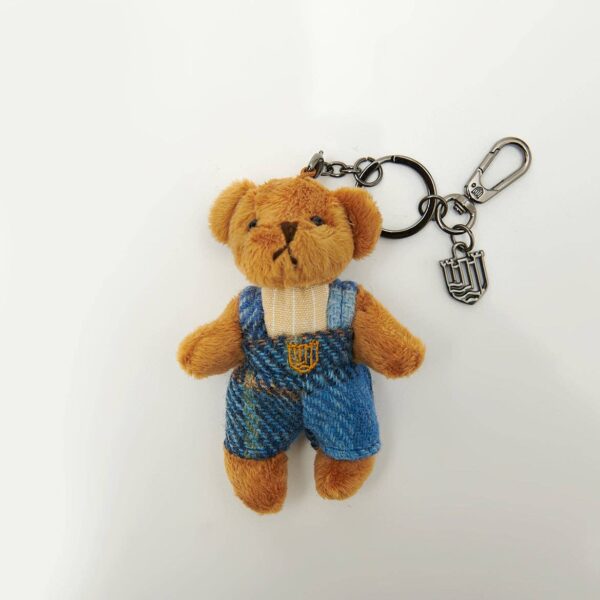 Teddy Bear Keyring: Blue Tartan