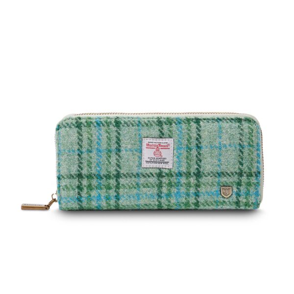 The Long Zip Purse: Mint Tartan