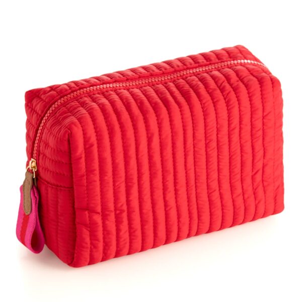 EZRA LARGE BOXY COSMETIC POUCH: Red