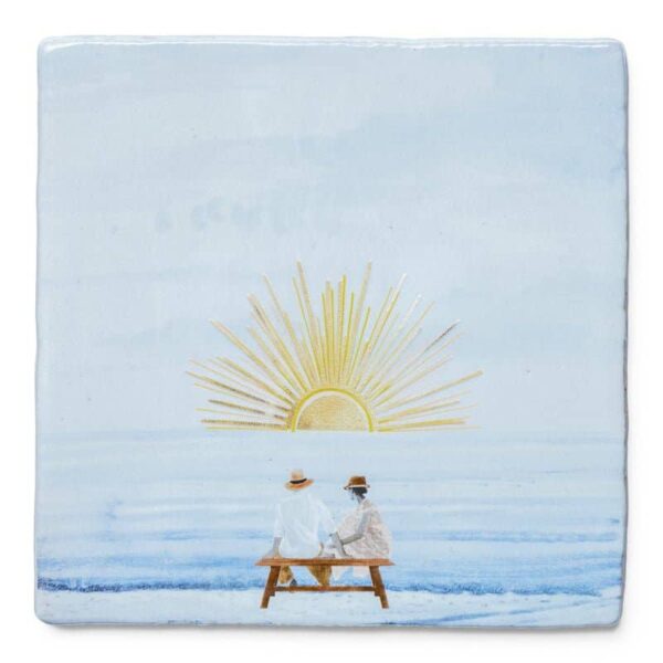 Watching the sunset together | StoryTiles art on tile: S