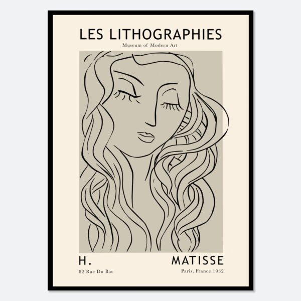 Sugar & Canvas - Henri Matisse Woman Line Art Vintage Poster Art Print M99