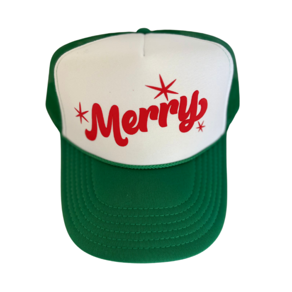 Merry Trucker Hat: Kelly/White