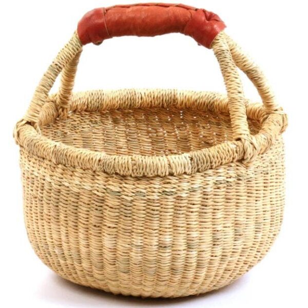 The African Home Goods - Mini African Ghana Bolga Basket Dye Free 7"-9"