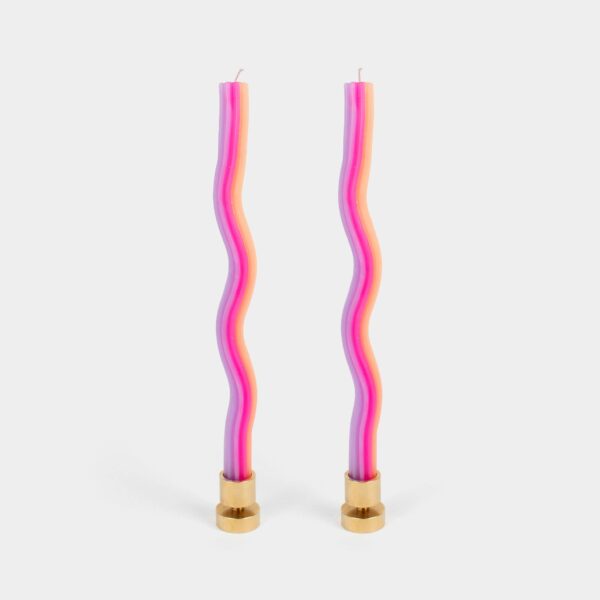 54 Celsius - Wiggle Candles - Orange, Pink & Lav. (2 Pack) - 11" Tapers