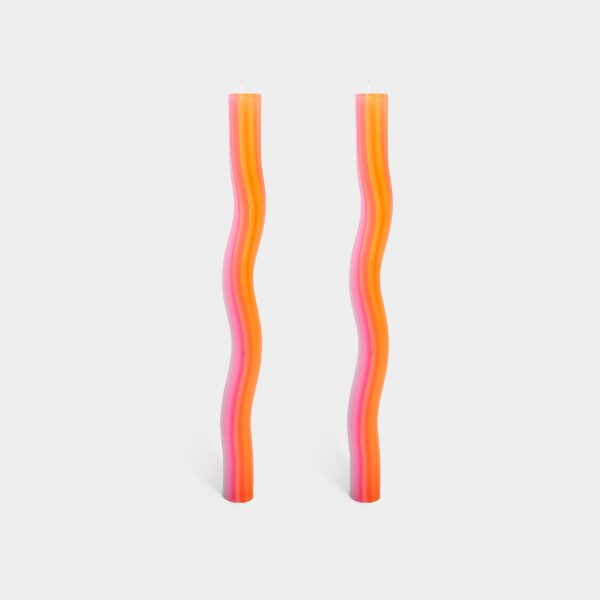 54 Celsius - Wiggle Candles - Orange (2 Pack) - 11" Vibrant Taper Candles