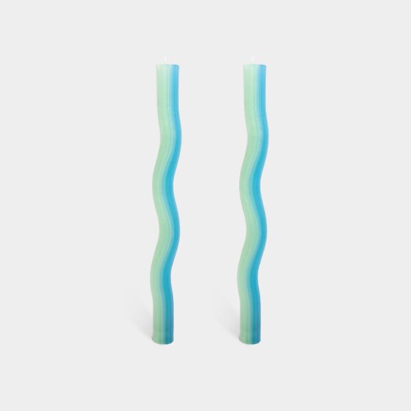 54 Celsius - Wiggle Candles - Mint (2 Pack) - 11" Vibrant Taper Candles