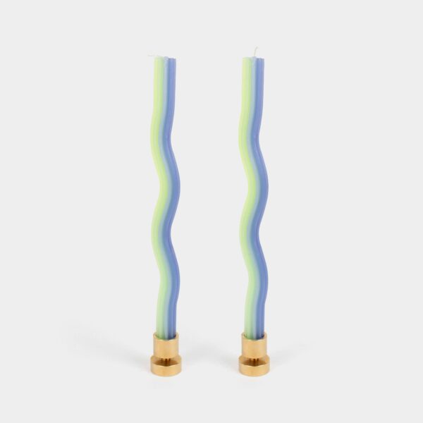 54 Celsius - Wiggle Candles - Lav. & Green (2 Pack) - 11" Vibrant Tapers