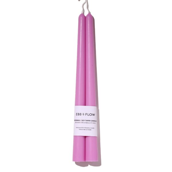 Ebb & Flow - Beeswax/Soy Blend Taper Candles - Fuchsia