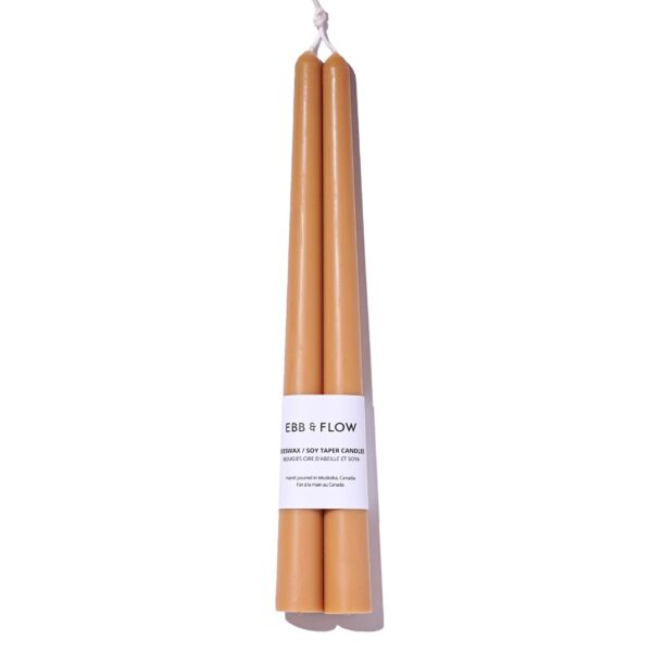 Ebb & Flow - Beeswax/Soy Blend Taper Candles - Mustard