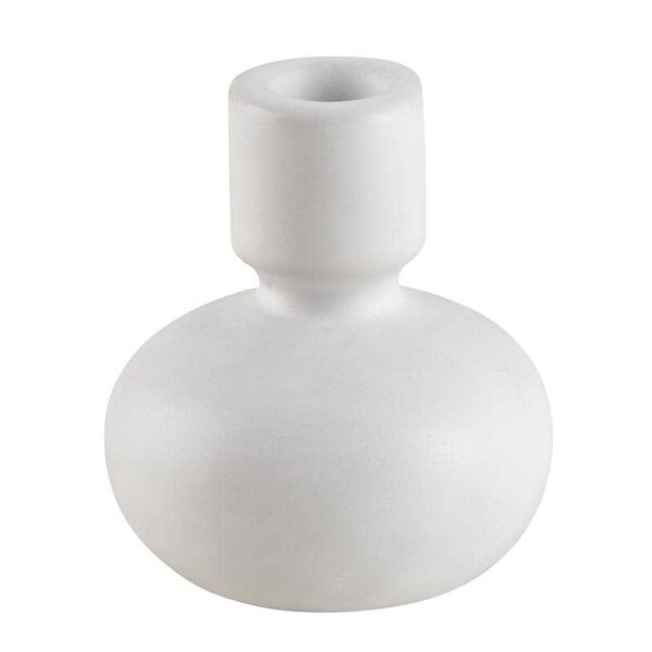 47th & Main (Creative Brands) - White Round Taper Candleholder - Large