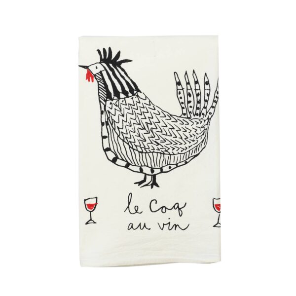 wink design - Coq au vin tea towel