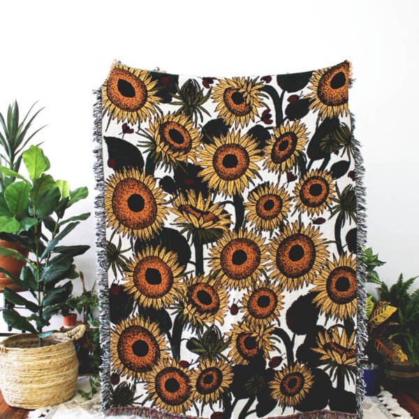 Calhoun & Co. - Sunflower & Ladybug Tapestry Blanket