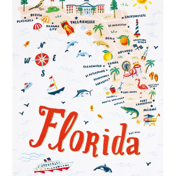 Peking Handicraft - Florida Printed Kitchen Towel