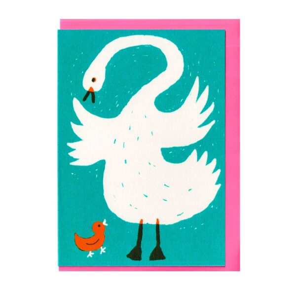 The Printed Peanut - Swan & Cygnet A6 Card