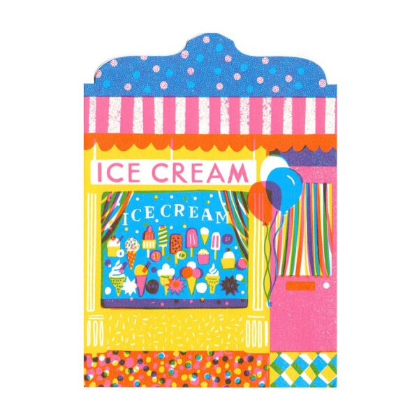 The Printed Peanut - Ice Cream Shop Die Cut Card