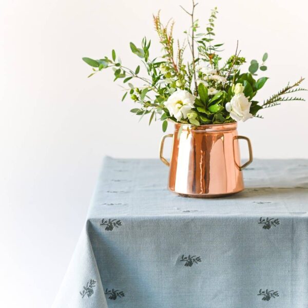 Galley and Fen - Blue Fleur Embroidered Tablecloth