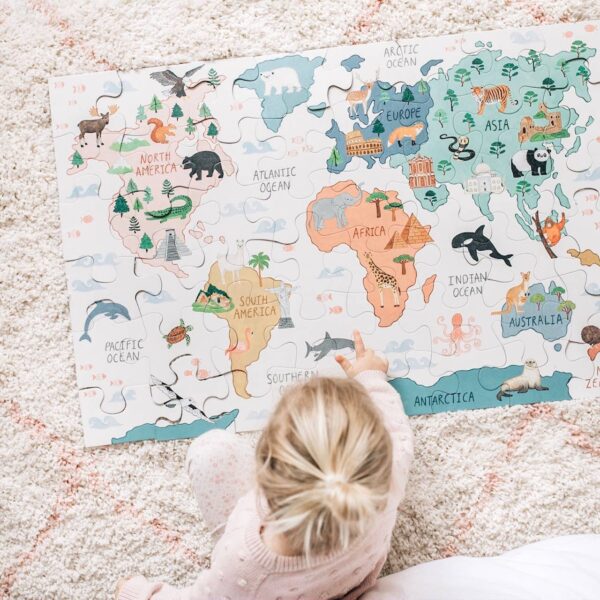 Mindful and Co Kids USA - World Map Floor Puzzle