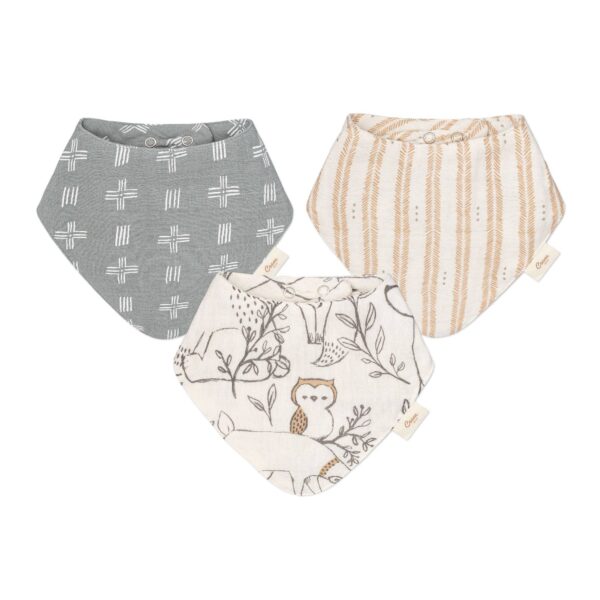 Crane Baby - Ezra 3-Pc. Muslin Bib Set