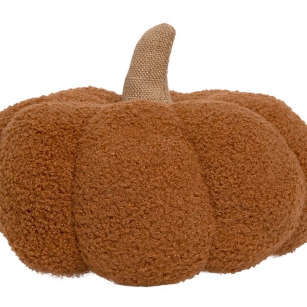 Pearhead - Rust Sherpa Pumpkin Pillow, Fall Decor