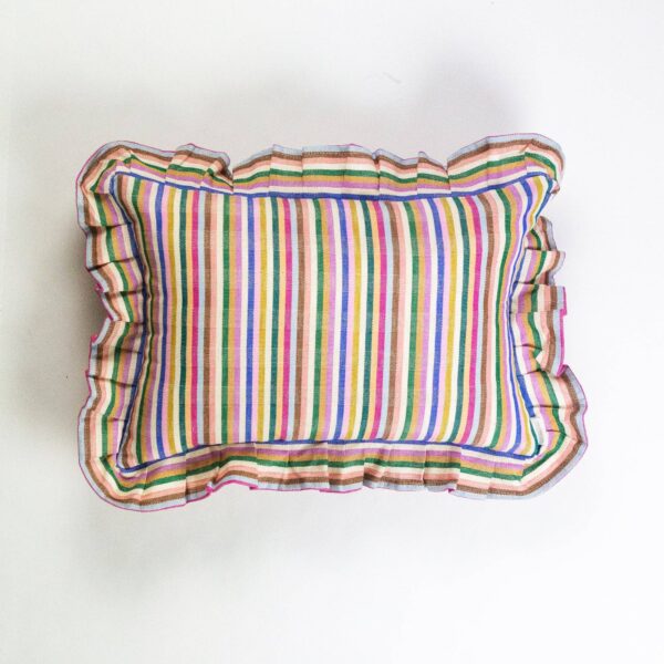 Archive NY - Valentina Ruffle Rainbow Stripe Pillow