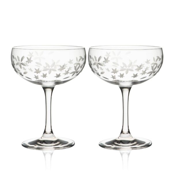 Caskata - Chatham Bloom Coupe Cocktail Glasses, Set of 2