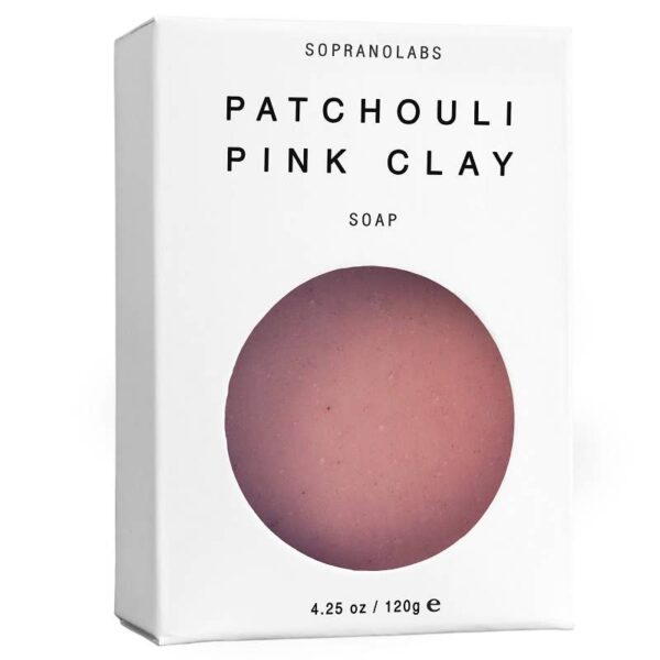 SopranoLabs - Patchouli Pink Clay Vegan Soap. SPA Gift for her/him