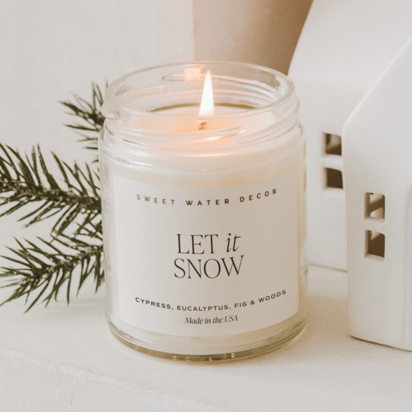 Sweet Water Decor - *NEW* Let It Snow 9 oz Soy Candle - Christmas Decor & Gifts