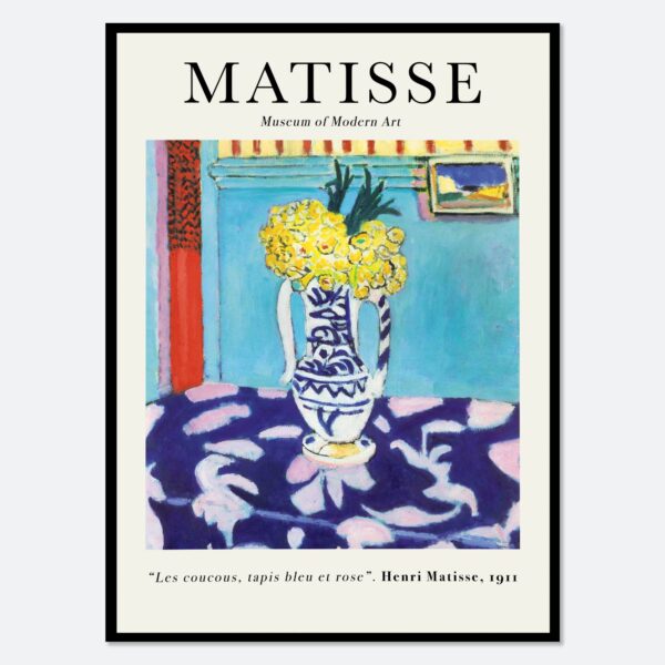 Sugar & Canvas - Henri Matisse Les Coucous, Tapis Bleu Et Rose Print M18