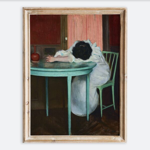 Sugar & Canvas - Tired Ramon Casas Oil Painting Art Print VP125