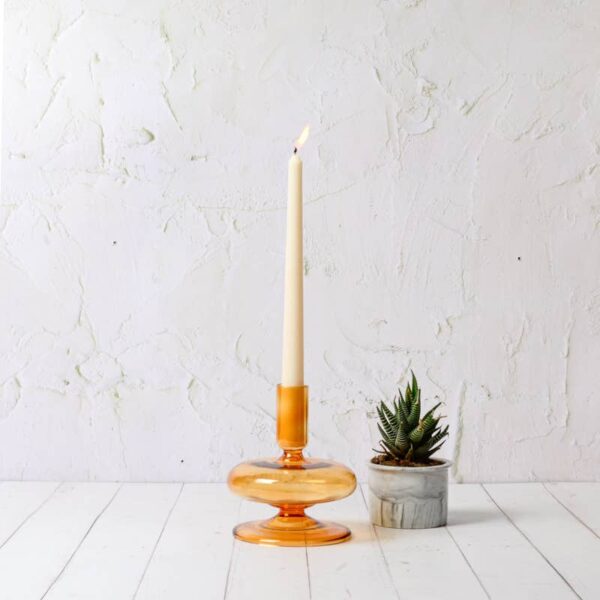 Rosha Living Inc - Wisteria Candleholder Yellow