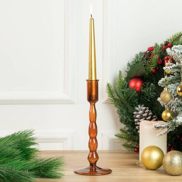 Rosha Living Inc - Carina Candleholder Amber S