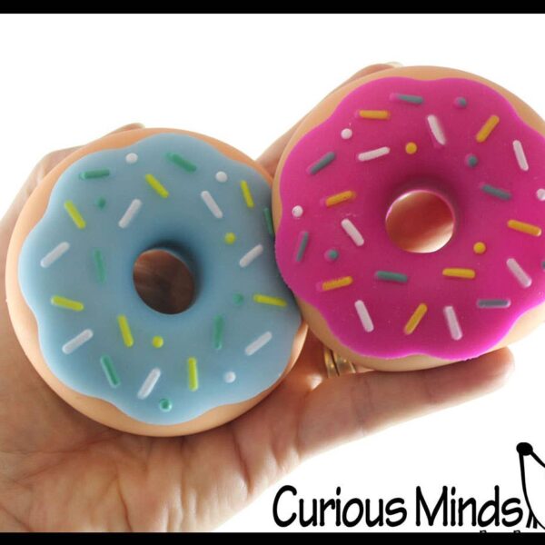 1 Cute Donut Doughnut Soft Doh Filled Stretch Ball with Remo