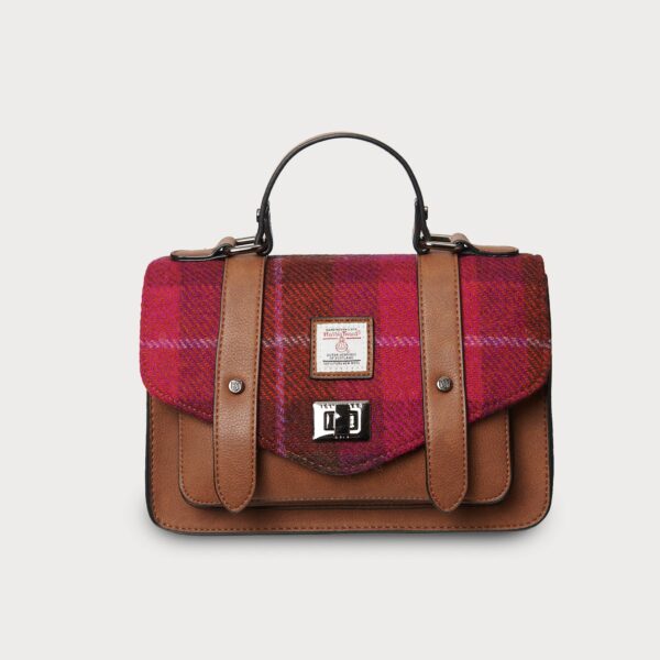 The Medium Satchel: Fuchsia Tartan