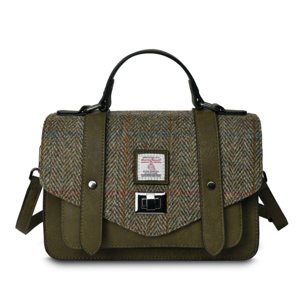 The Medium Satchel: Chestnut Herringbone