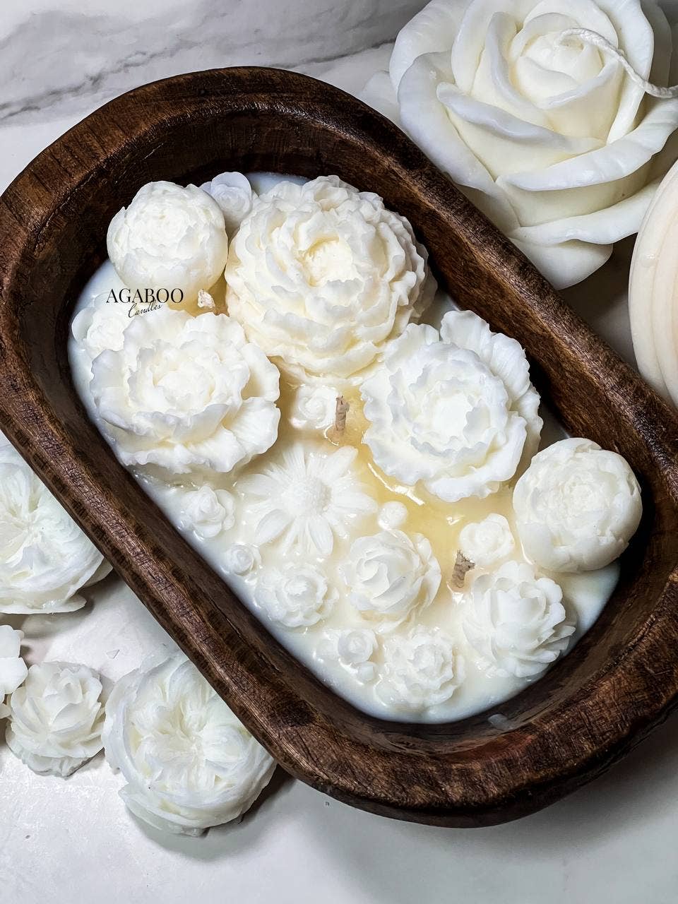 Medium Flower Candle 22 oz 2.5x9.5in - Container : Clean Cotton