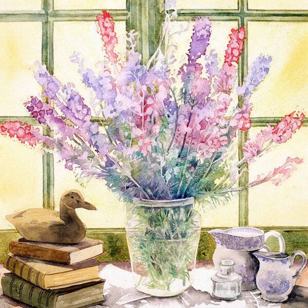 Figured'Art Paint By Number Rolled Kit -Lupine bouquet