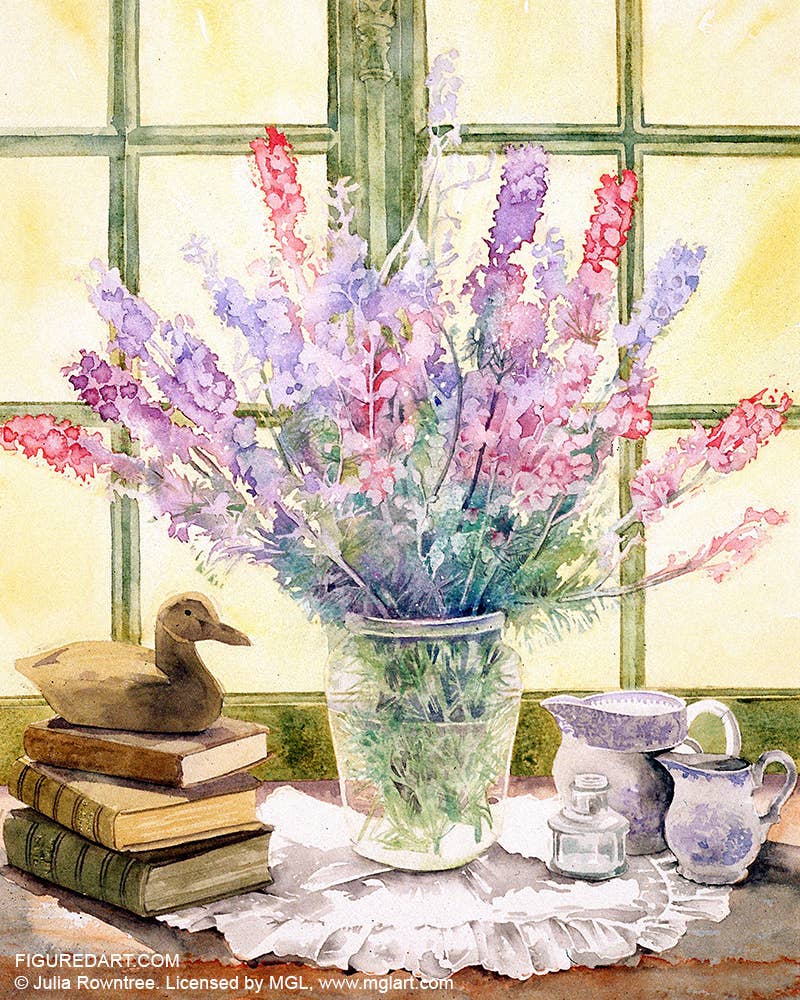 Figured'Art Paint By Number Rolled Kit -Lupine bouquet