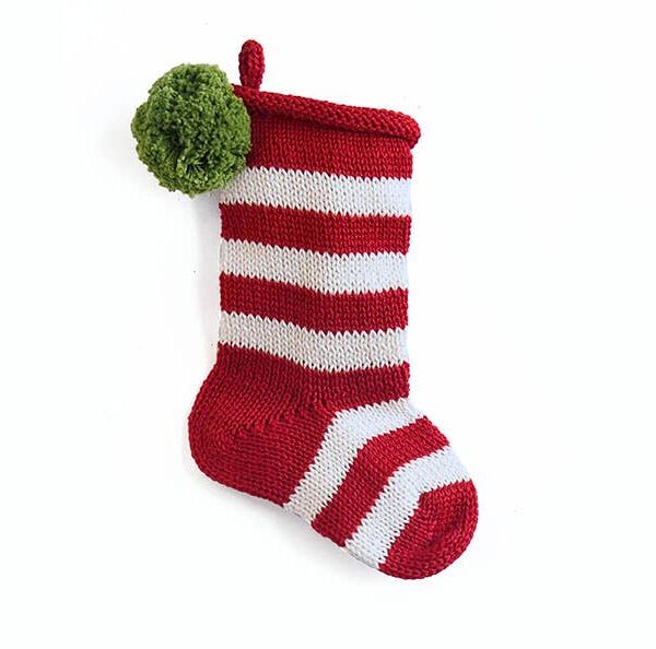 Melange Collection - Mini Stripe Stocking - Red
