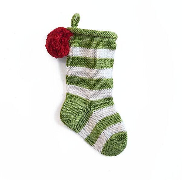 Melange Collection - Mini Stripe Stocking - Green