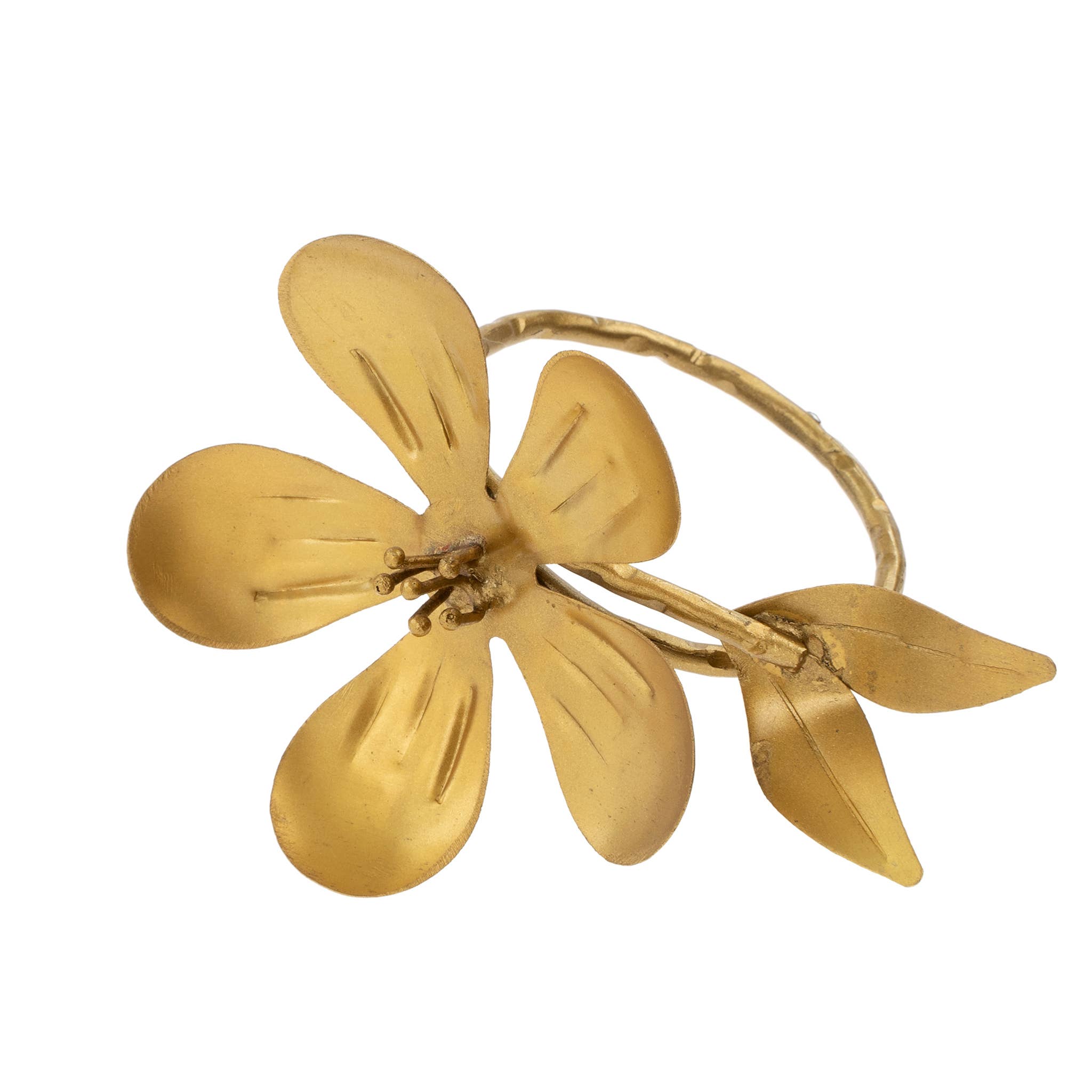Brass Flora Napkin Ring