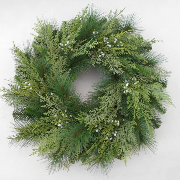 ES Essentials - Artificial Christmas Pine Cedar Juniper Wreath 24"