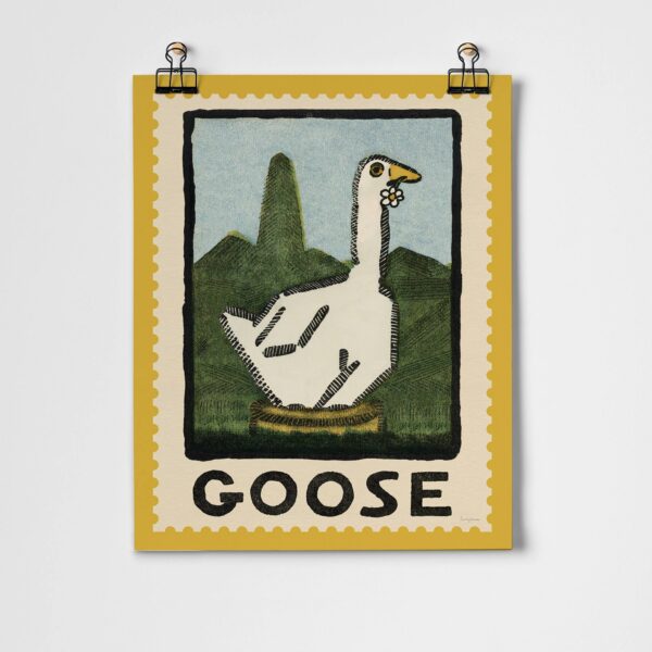 Roomytown Inc - Goose Vintage Stamp Fine Art Print