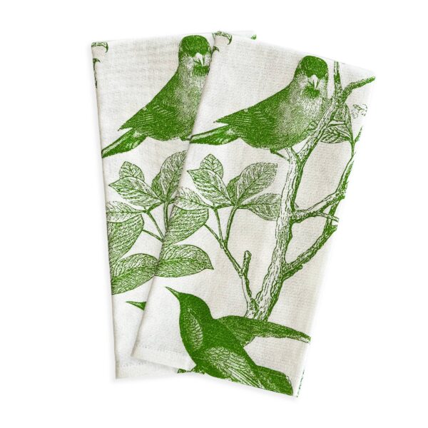 Caskata - Arbor Birds Kitchen Towels, Set of 2 - Verde