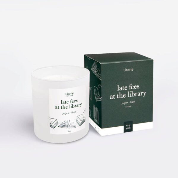 Literie - Late Fees at the Library - Jar Filled Candle
