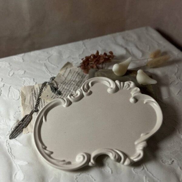 Asymmetry Elegance Tray| Jewelry Tray| Vintage| Handmade : White