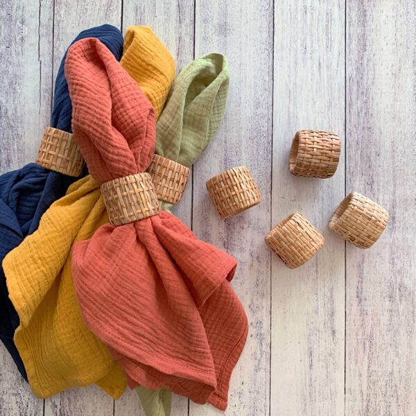 Rattan Napkin Rings, set of four