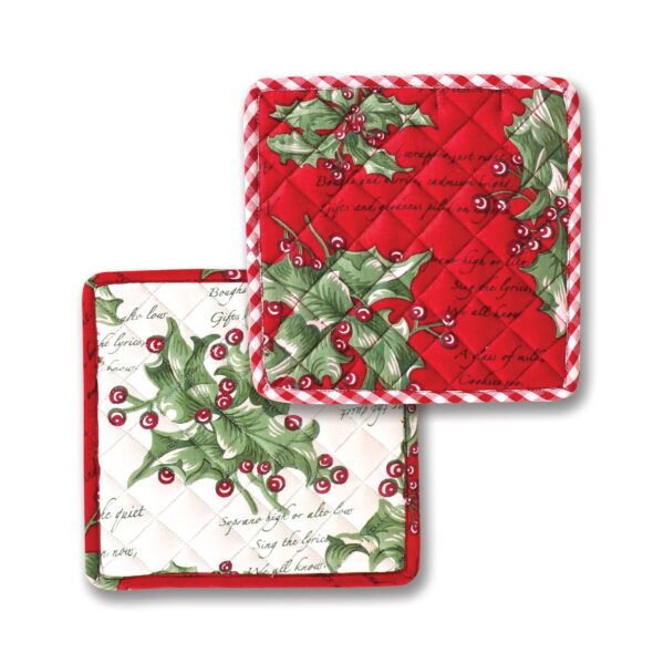 Holly Song Patchwork Potholder Set of 2: Multi